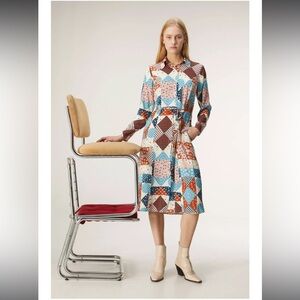 NWT Patchwork Midi Dress